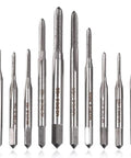 Top Shelf 10 Piece Mini Hand Tap Set With Dang Durable High Speed Steel Micro Bits, featuring M1 to M3.5 taps for precise threading.