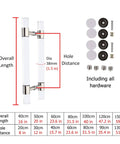 Clear Acrylic Push Pull Door Handle Set For Double Sided Use On Shower Barn Hotel And Patio Doors With Easy Installation No Fuss Durable Replacement Kit And All Hardware Included showing size and components