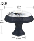 Four Pack 1.37 Inch Round Cabinet Knobs With A Slick Marble Texture Black Finish Kitchen Cupboard Handles Smooth Dresser Drawer Pulls Includes Heavy Duty Screws For A Top Shelf Upgrade showing size dimensions.