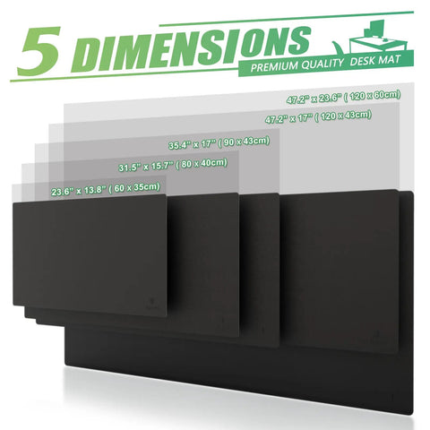 Large PVC Leather Desk Mat For Office Use, Extra Large Mouse And Keyboard Pad, 31.5 X 15.7 Inches, Black, size comparison diagram