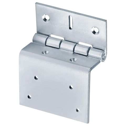 4 Inch Offset Door Hinges Built Tough Five Knuckle Partial Wrap Chest Hinge For 1 Inch Thick Doors, galvanized steel, side view