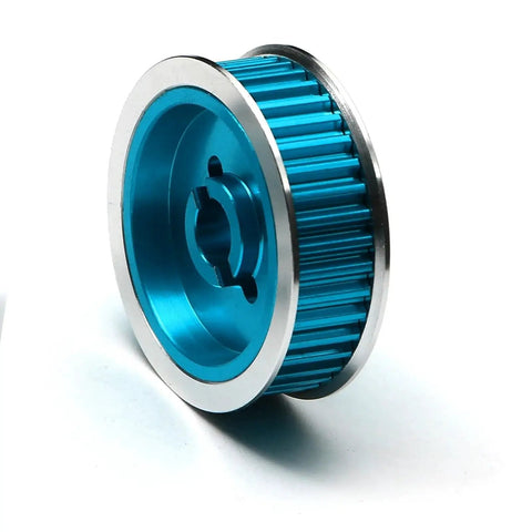 Radio Control Car Transmission Upgrade Kit With Low Noise Belt Drive Conversion For TT02 1 To 10 Scale Radio Control Cars CNC Machined Gears System Durable High Precision Parts To Boost Power Transfer And Smooth Shifts blue CNC pulley
