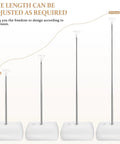 Front view of Gadpiparty balloon column stand kit with four white bases, chrome poles, and balloon toppers.