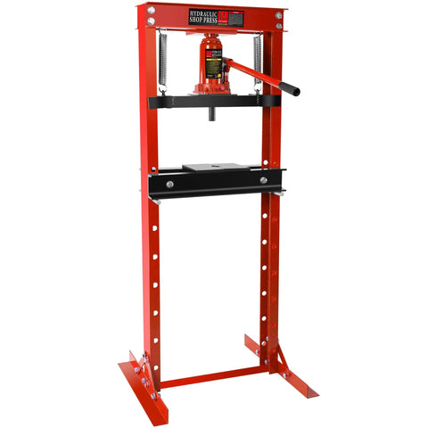 Beefy 12 Ton Benchtop Hydraulic Shop Press With Press Plates H Frame Adjustable Working Table Height Metalworking Tool