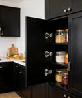 Smooth As Butter Soft Close Cabinet Hinges For Face Frame Doors Half Inch Overlay Concealed Hardware With Quiet Closing Action And Easy Adjustment Five Pack Set For Kitchen Cabinetry on black cabinets.