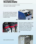 Real Deal Dry Ice Blasting Machine With Wireless Spray Gun, featuring operation handle and hoses for effective grime removal.
