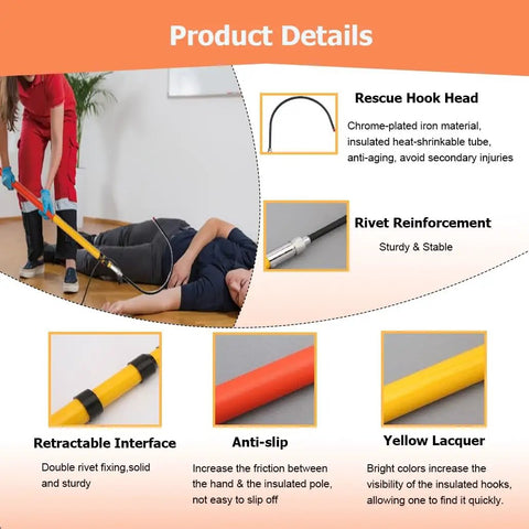 Demonstration of Workhorse Telescoping High Voltage Rescue Hook Kit for Substations in emergency use