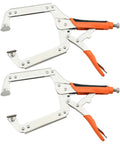 Heavy Duty C Clamps With Swivel Pads For Woodworking And Welding, Adjustable Face Locking Pliers shown from the side.