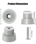 Product dimensions for 6 Pack Heavy Duty Door Stopper Replacement Rubber Tips For Kickdown Door Stops with screws