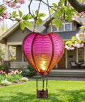 Heart Shaped Solar Lantern For Outdoor Decor Bright Hanging Light With Flickering Flame Garden Party Accent in garden