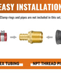 Illustration of Twenty Five Pack Half Inch NPT To Half Inch PEX Male Adapters No Lead Brass NSF ANSI 61 installation