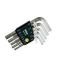 13 Piece L Shaped Hex Key Set SAE Inches with Chrome Vanadium Steel Blades and Nickel Plated Finish shown in case