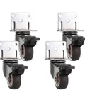 4 Pack One And A Half Inch Side Mount Quiet Furniture Casters With Locking Brake TPR Rubber for tables, desks, chairs and hospitals