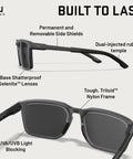 Active Safety Sunglasses Featuring Shatterproof Captivate Black Mirror Lenses Full UV Eye Protection ANSI Z87.1 Certified with side shields.