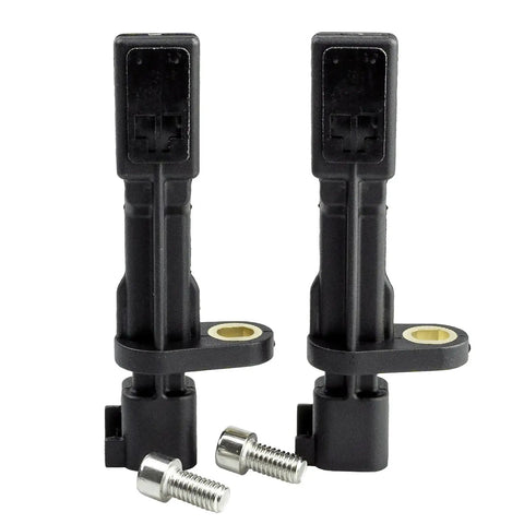 Premium Rear Abs Wheel Speed Sensors Knock Out Dash Warning Lights Smooth Street Handling Direct Fit For Jeep Wrangler Liberty Dodge Nitro 2007 Through 2017 Zero Hassle Install Two Pack image showing two ABS wheel speed sensors with included screws.
