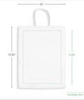 Make Your Brand Pop With Large Full Color Custom Printed Paper Bags With Handles For Retail, 10x13.25x5.5 inch, logo area visible