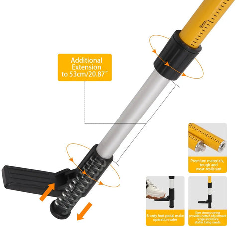Beefy Telescoping Laser Level Pole With Tripod Stand 12 Ft Adjustable Height For Rotary And Line Lasers Universal Bracket With 1/4-Inch And 5/8-Inch Threaded Adapters Heavy-Duty Stability And Easy Setup