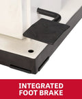 Close-up of the foot brake on 18 Inch Woodworking Band Saw With 1.75 HP 115V 1Ph Big 16 Inch Resaw Capacity Dual 4 Inch Dust Ports