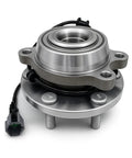 Front Wheel Bearing Hub Assembly Fits Nissan Frontier 2005 Through 2025, Pathfinder 2005 Through 2012, Xterra 2005 Through 2015, Suzuki Equator 2009 Through 2012, showing 6-lug bolts and ABS sensor, durable replacement for 4WD 4x4 vehicles.