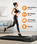 Slick Foldable Treadmill With Bright Led Display And Handy Remote Control Badass Under Desk Walking Pad For Smooth Home Office Cardio Sessions in use.
