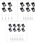No Slip Glass Mounting Kit For Bathroom Walls Heavy Duty Glass Clamps in 4, 6, 8 pack with screws and anchors in black.