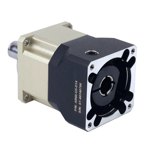 Badass Heavy Duty Planetary Gearbox Helical Gear Reducer Ratio 10 To 1 For 60mm Servo Motor with 14mm input shaft, IP65 protection.