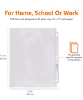 Pro Grade Sheet Protectors For 3 Ring Binder Featuring Slick Top Load Design Acid Free Clear Plastic Covers Letter Size 8 By 11 Inches side view with dimensions