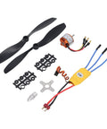 A2212 1400KV Brushless RC Drone Motor With 30A ESC For 2 To 3S LiPo Power, propellers, connectors, and components shown in image