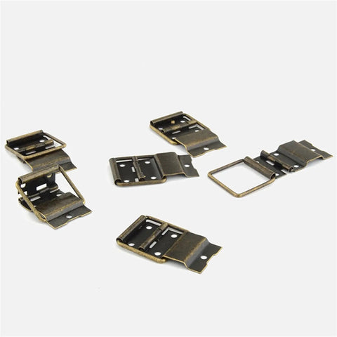 Four Pack Antique Brass Door Hinge Set For Cabinets And DIY Projects, Classic Decorative Butt Hinges Displayed on White Surface
