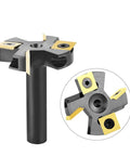 Built Tough Two Flute Wood Planer Router Bit Featuring Premium Carbide Inserts And Ats Coated Edges For Dead Flat Spoilboard Surfacing And Slab Jointing Exactly Thirty Eight Point One Millimeters, showcasing carbide inserts.