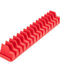Red 15 Tool Modular Wrench Organizer Set For Customizable Wrench Storage, Includes Four One Tab Modules And Four Three Tab Modules, Patent Pending, Made In USA close-up