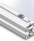 50 Pack 4040 Series M8 Hammer Head T Slot Nuts installed in 40 Series Aluminum Extrusion, nickel plated carbon steel in an 8mm slot