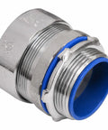 Workhorse Steel Rigid Insulated Threadless Compression Connector 2 Inch Emt Conduit Fitting 12 Pack Heavy Duty Electrical Wire Grip Set Built Tough For Fast Paced Job Sites Daily close-up of threaded steel connector.