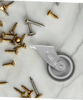Heavy Duty Sliding Door Guide Wheel And Caster Kit With Bottom Floor Guide For Barn Doors And Gates Grey Metal Plastic Antisag Design on marble surface with screws.