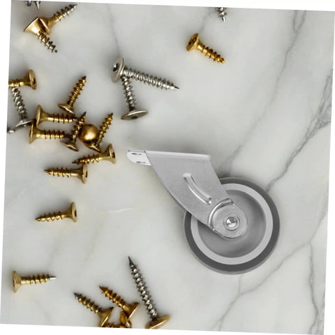 Heavy Duty Sliding Door Guide Wheel And Caster Kit With Bottom Floor Guide For Barn Doors And Gates Grey Metal Plastic Antisag Design on marble surface with screws.