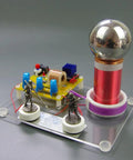 Tabletop Tesla Coil DIY Kit With Spark Gap High Voltage Science Educational Toy For Electrical Hobbyists Easy Assembly In About 1 To 2 Hours Includes Step By Step Guide And 12V Power Supply Prep, compact acrylic base