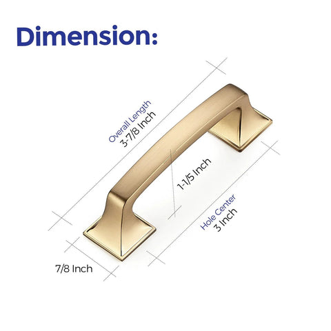 10 Pack Solid 3 Inch Square Foot Arch Cabinet Pulls In Champagne Bronze For Kitchen Cabinets And Drawers Durable Zinc Alloy Drawer Pulls