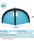Inflatable Sail Foil Wing Kite For Kitesurfing And Snow Surfing Ski Surfing Handheld Wing With Backpack And Surf Rope Lightweight 5m2