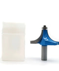 Heavy Duty Carbide Quarter Round Router Bit Half Inch Shank One Inch Cutting Radius with protective case for woodworking projects.
