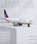 1/400 United Airplane Model Kit For Collectors, No Assembly Required, Alloy Body With Plastic Base, Display Piece