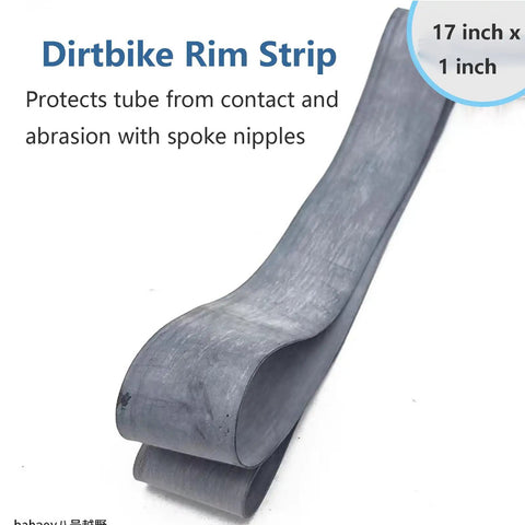 Heavy Duty Rubber Motorcycle Rim Strip 17 Inch By 1 Inch Protects Inner Tube From Spoke Nipples Durable Tire Rim Band