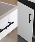 8 Piece Black Tree Branch Cabinet Handles Set, Natural Twig Design Drawer Pulls With 3 Inch Center Hole on white cabinetry