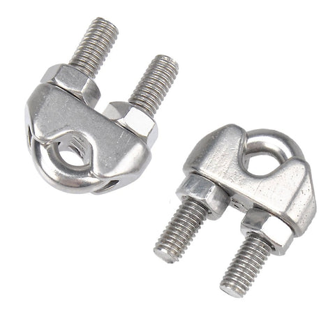 Stainless Steel Wire Rope Cable Clip Clamp M5 3 16th Inch Set Of 20 Durable Waterproof Fasteners with Anti Slip Groove