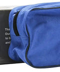 Grippy Anti Slip Ice Crampons With 10 Teeth Stainless Steel Snow Grips in blue storage bag and box with product images
