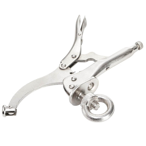 Two Pack 9 Inch Drill Press Clamps With Locking Mechanism Built Tough Heavy Duty Hold Down Clamps For Welding Tables And Woodworking 2 Inch Jaw Opening 3 Inch Throat Depth Quick Slide Into Drill Press Slots For Fast Secure Gripping