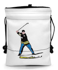 Valuables Golf Pouch With Drawstrings Made From PU Leather, 6 By 7 Inch Tee Accessory Organizer For Men, golf swing design