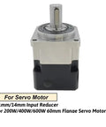 Top Shelf NEMA23 Planetary Gearbox Crafted With Premium Helical Gears Handles Beast Mode Torque Loads While Delivering Smooth 70 To 1 Speed Reduction For 200W And 400W Servo Units With No Worries 9.525mm Input Fit, showing a servo motor reducer with 11mm/14mm input.