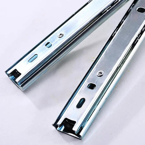 Beefy Metal Sliding Drawer Runners With Two Section Ball Bearing Tracks Full Extension Side Mount Two Way Drawer Slides 15 Kg