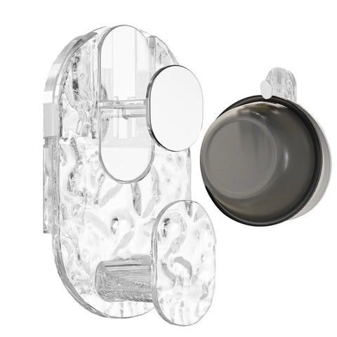 Grippy Wall Mount Hook With Heavy Duty Adhesive Strip No Stress Drilling Required, clear resin hook with adhesive backing for tiles.