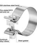 3 Inch Exhaust Clamp Stainless Steel Narrow Band Beefed Up For 3 Inch OD Pipe Muffler Clamp Two Pack Premium Grade Rust Resistant